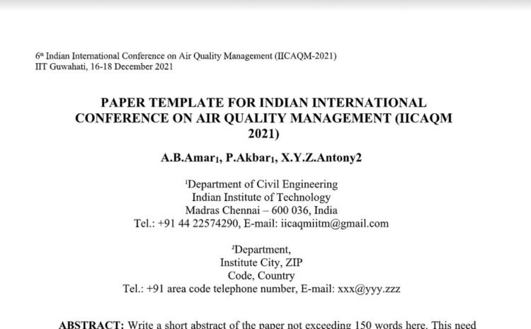  IICAQM Paper Template